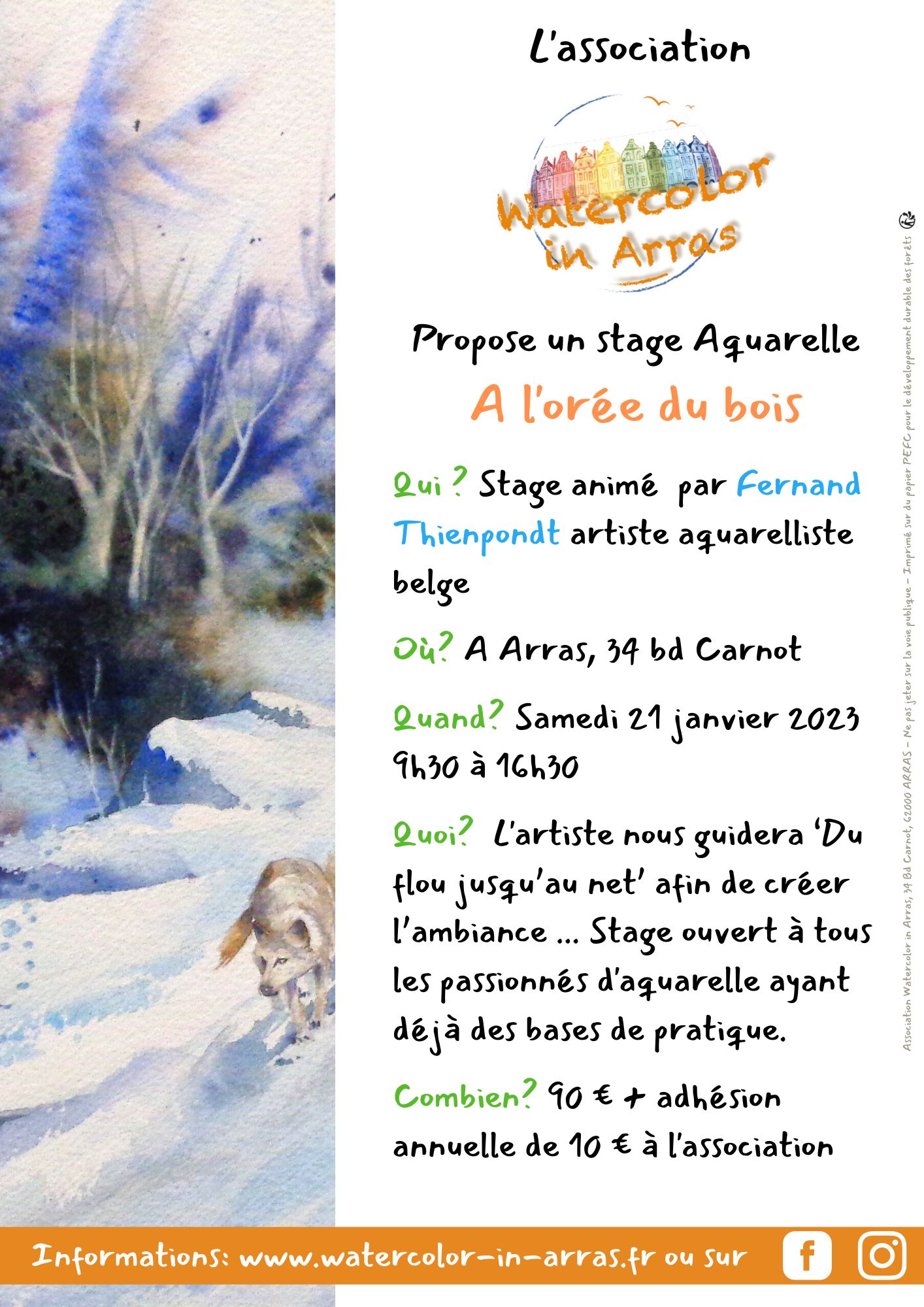 Stage Aquarelle A l’orée du bois – Janvier 2023